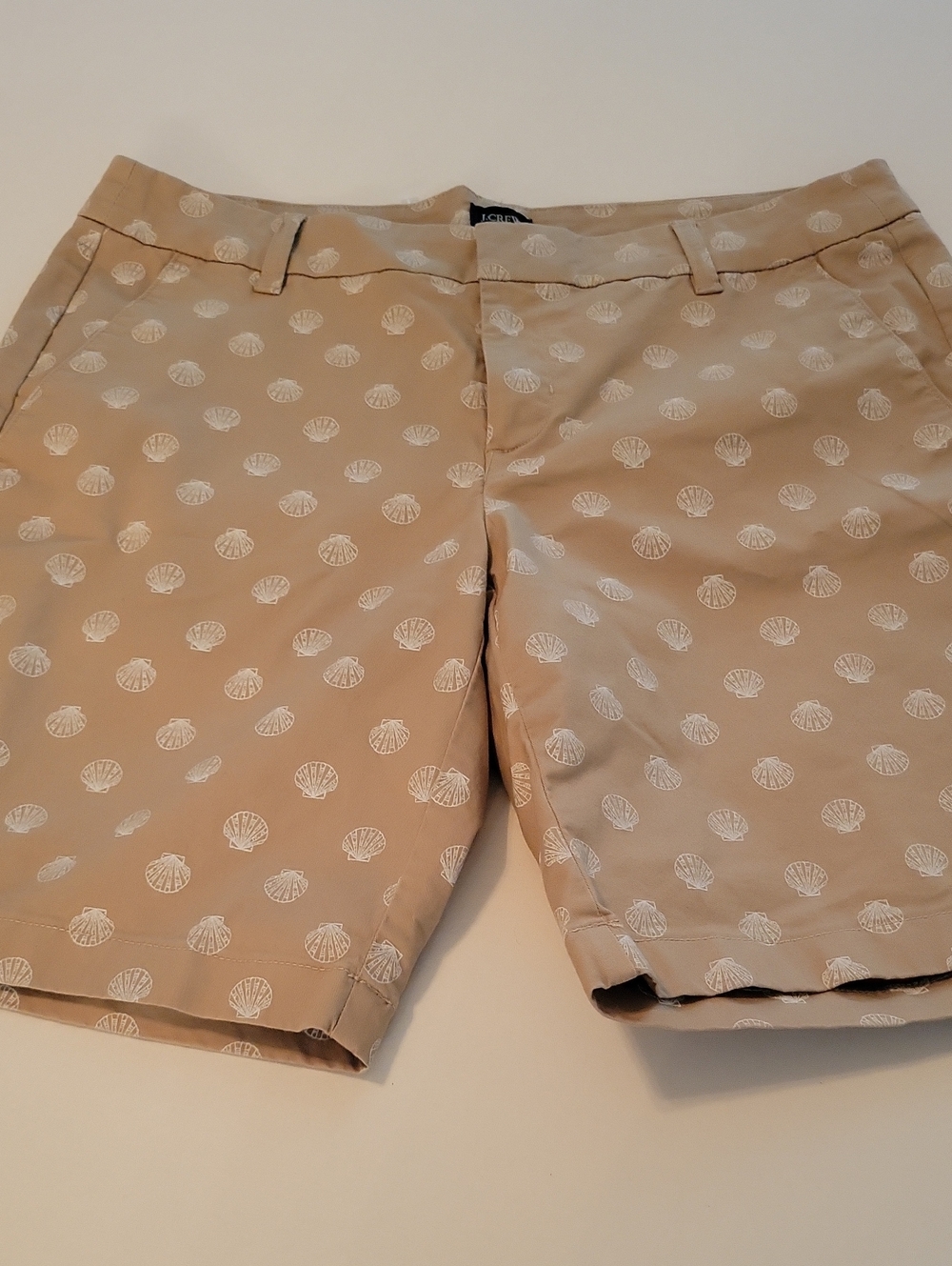 J. Crew Beige Shell-Print Flat Front Shorts
